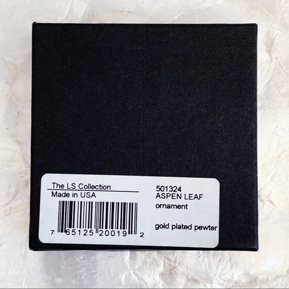 Gold Plated Pewter Aspen Leaf Ornament NEW - Picture 5 of 6